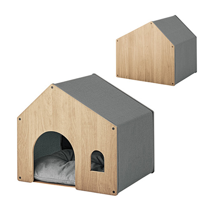 ペットハウス 室内用 犬 小屋 ペット 小型 猫 ベッド クッション付き 屋根付き 天然木 木製 おしゃれ 収納 PET-122｜emishop-ya｜03