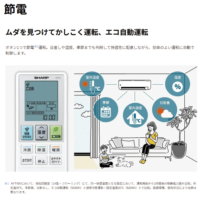 SHARP エアコン 6畳用 シャープ 2.2kW Vシリーズ 2025年モデル AY-T22V