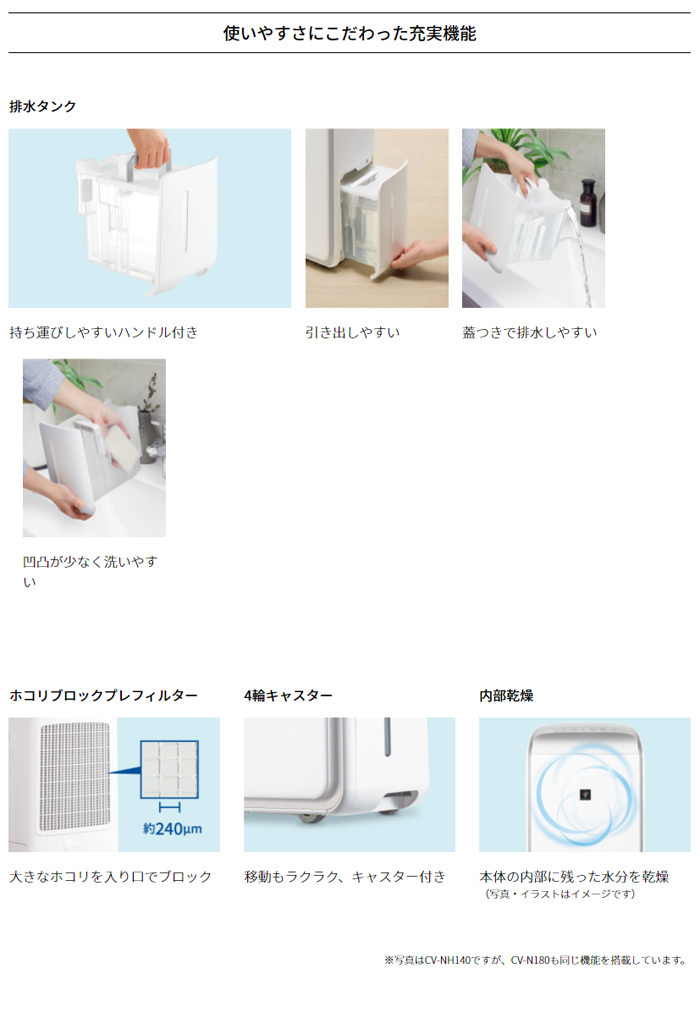 冷暖房/空調 空気清浄器 シャ−プ 衣類乾燥除湿機 コンプレッサー方式 CV-N180-W ホワイト系 