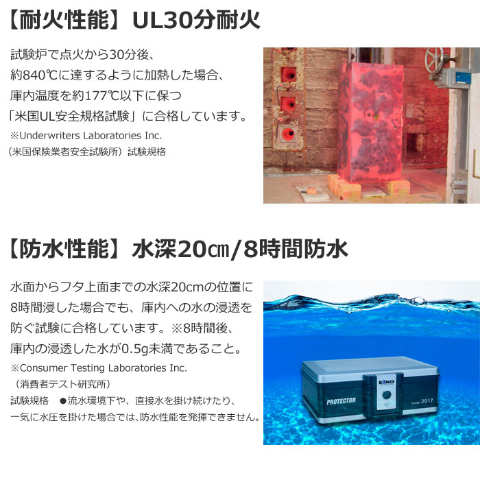 エーコー（EIKO） 耐火防水プロテクターバッグ シリンダー式+ラッチ