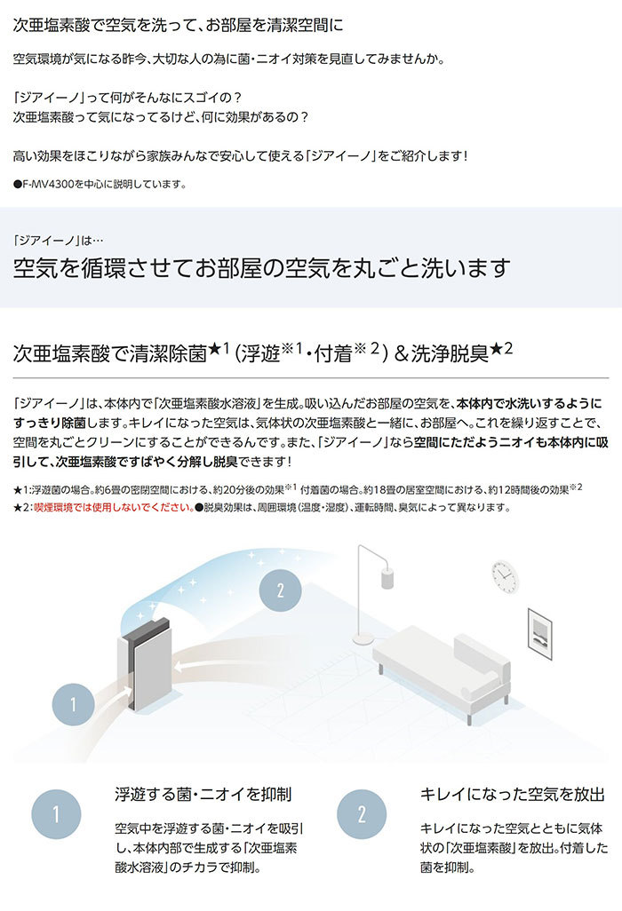 Panasonic（パナソニック） 次亜塩素酸 空間除菌脱臭機 ジアイーノ