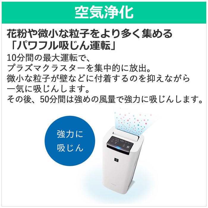 プラズマクラスター シャープ 加湿空気清浄機 KI-RS40-W ホワイト系