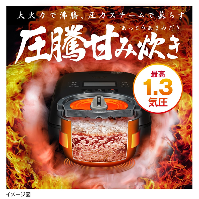 ふっくら御膳 日立 炊飯器 5.5合炊き 圧力IH炊飯器 圧力＆スチーム RZ