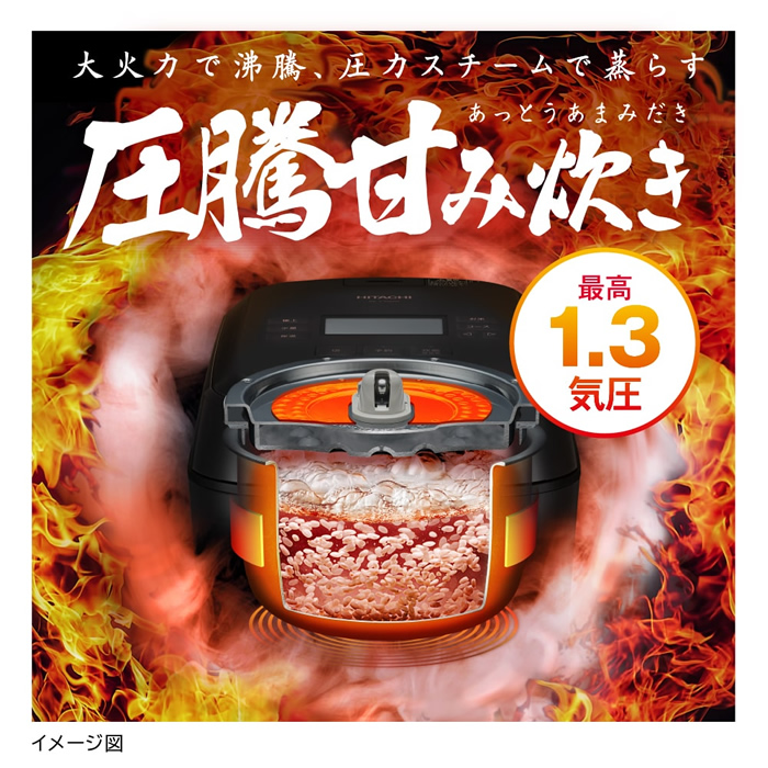 日立 IHジャー炊飯器 5.5合炊き 圧力＆スチーム ふっくら御膳 2024年製 日立 | ジャー・炊飯器 | ～5.5合炊き | 圧力IH炊飯 | Joshin web