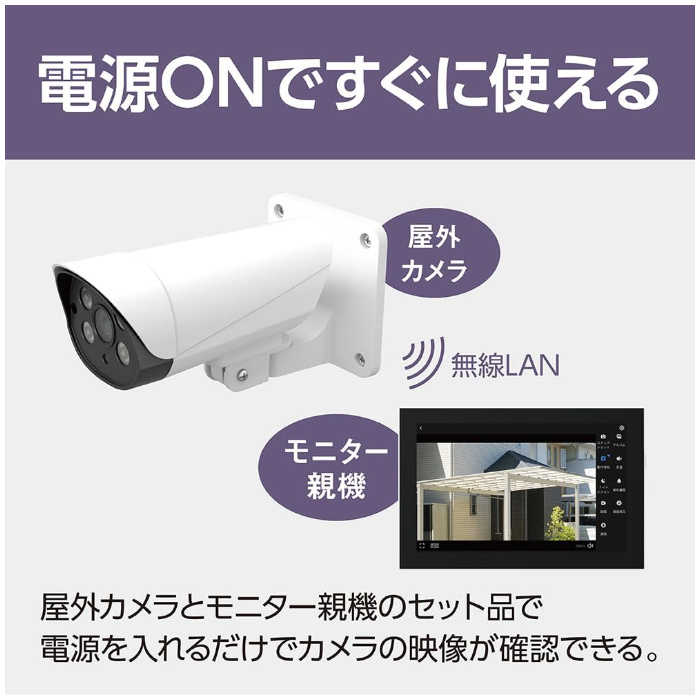 防犯カメラ　パナソニック　VL-CV100K 5年保証付き　未開封　モニタ付き Panasonic（パナソニック） 防犯カメラ モニター付き屋外カメラ VL