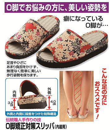 送料無料!O脚矯正スリッパ
