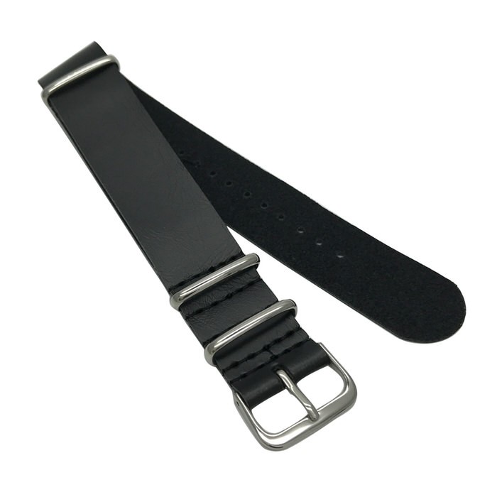 腕時計替えベルトNATOタイプ フェイクレザー ブラック 22mm 腕時計 調整 |  | 02