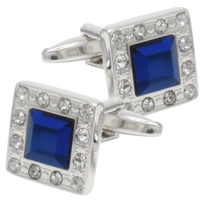 カフス クリスタル ストーン スクエア カフリンクス メンズ スーツ 結婚式 誕生日 シャツ プレゼント 上司 ギフト  ダブルカフス |  | 02