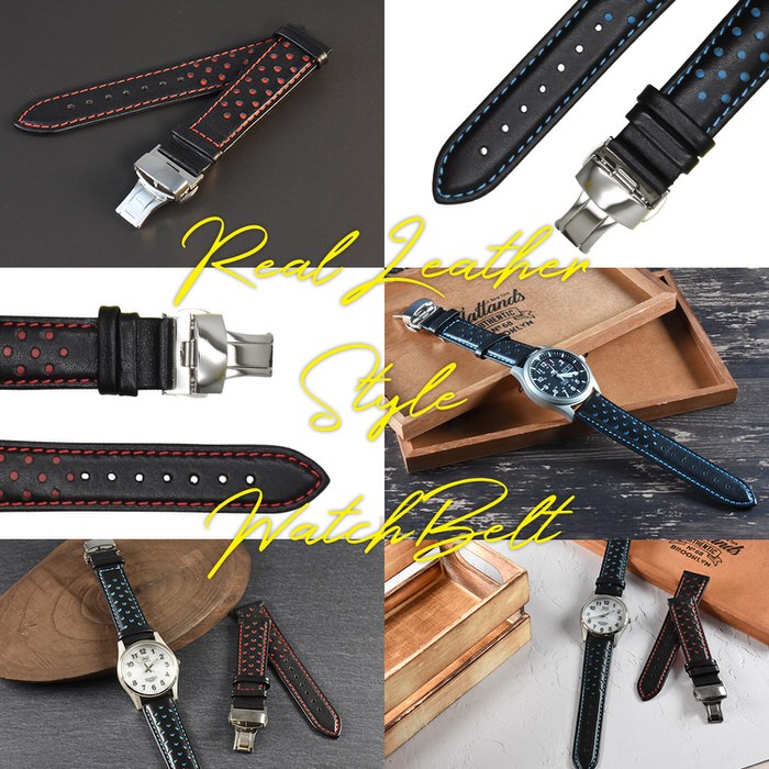 時計ベルト Dバックル ドット 革 レザー 20mm 22mm 替え