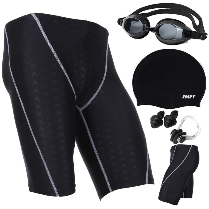 EMPT メンズ フィットネス水着 水着 セット ゴーグル 耳栓 鼻栓 付フィットネスに最適なスイムウェアスポーツ 男性用 ショートパンツ 競泳水着 |  | 07