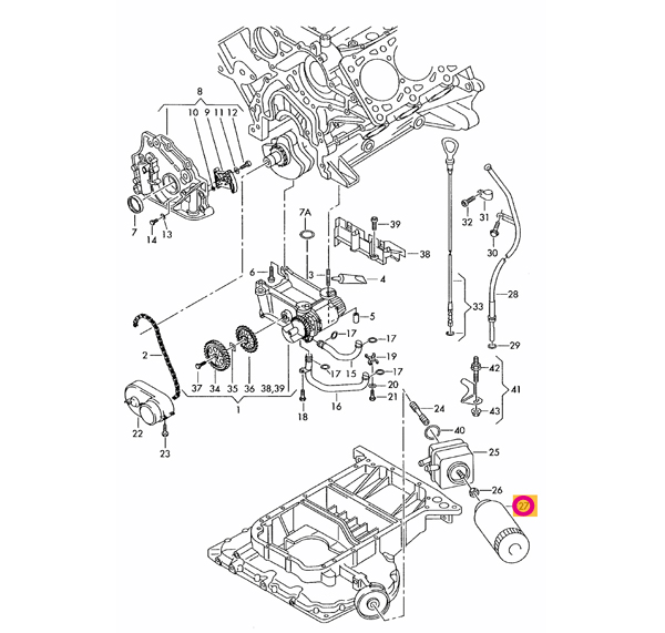 Audi アウディ A6(C5) 4BAPS用 オイルフィルター｜en-and-company-ys｜02