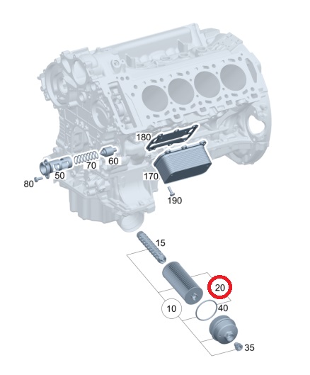 ベンツ CLA45S AMGシューティングブレーク(C118) 118654M用 オイルフィルター Mercedes-Benz メルセデス・ベンツ｜en-and-company-ys｜02