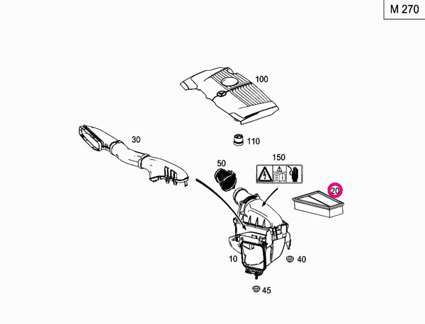 ベンツ CLAシューティングブレーク(C117) 117942用 エアフィルター Mercedes-Benz メルセデス・ベンツ｜en-and-company-ys｜02