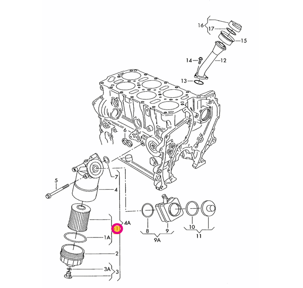 VW ゴルフ5 1KBUBF用 オイルフィルター Volkswagen フォルクスワーゲン｜en-and-company｜02