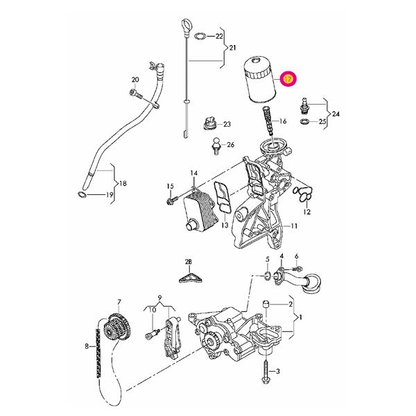 お求めやすく価格改定 Audi アウディ Q5 8RCDNF用 オイルフィルター エンジン、過給器、冷却、燃料系パーツ 