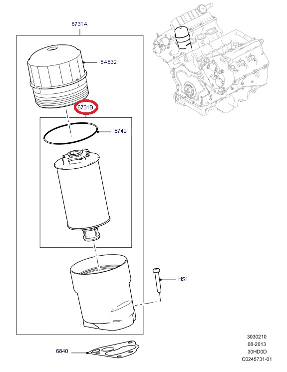 JAGUAR ジャガー XJ(X351) J24MA用 オイルフィルター｜en-and-company｜02