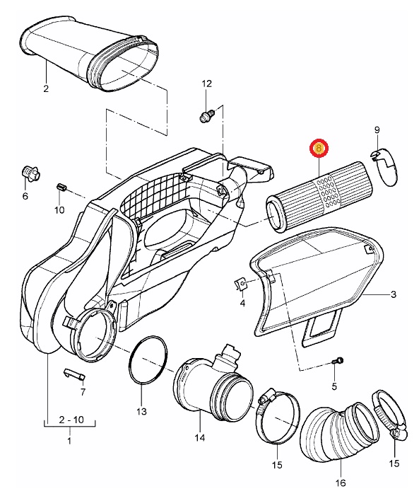 Porsche ポルシェ ボクスター(987) 987MA121用 エアフィルター :porsche-af02287:enco.PartsShop  - 通販 - Yahoo!ショッピング