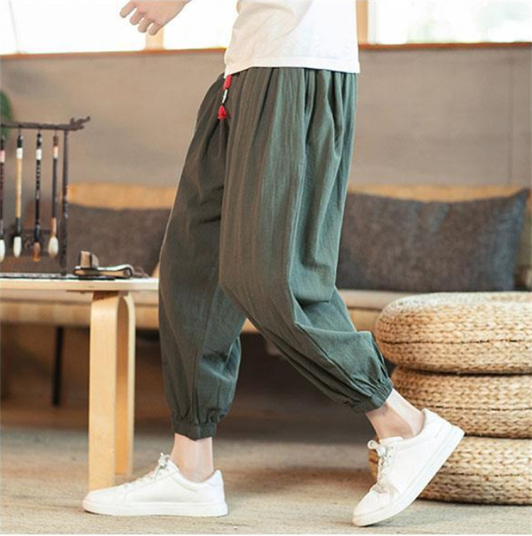 メンズ ワイドパンツ ゆったり サルエルパンツ 太め イージーパンツ 九分丈 脚長 ウエストゴム クロップドパンツ カジュアル 大きいサイズ 涼しい 送料無料 | ブランド登録なし | 03