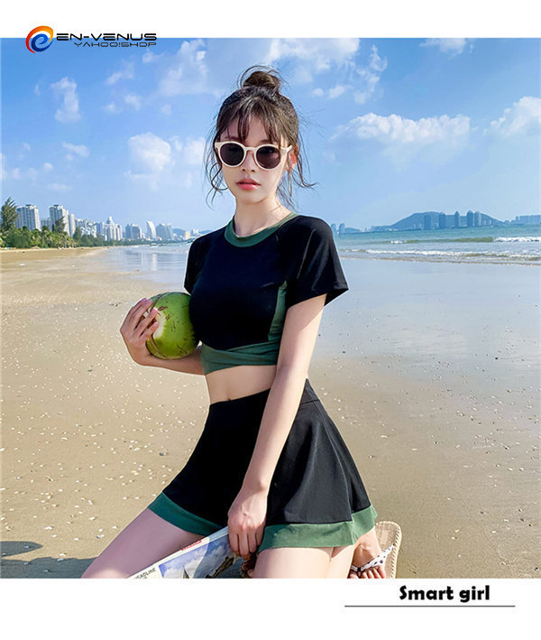 水着 レディース 体型カバー 半袖水着 セパレート スカート 韓国風 可愛い スイムウェア フィット...