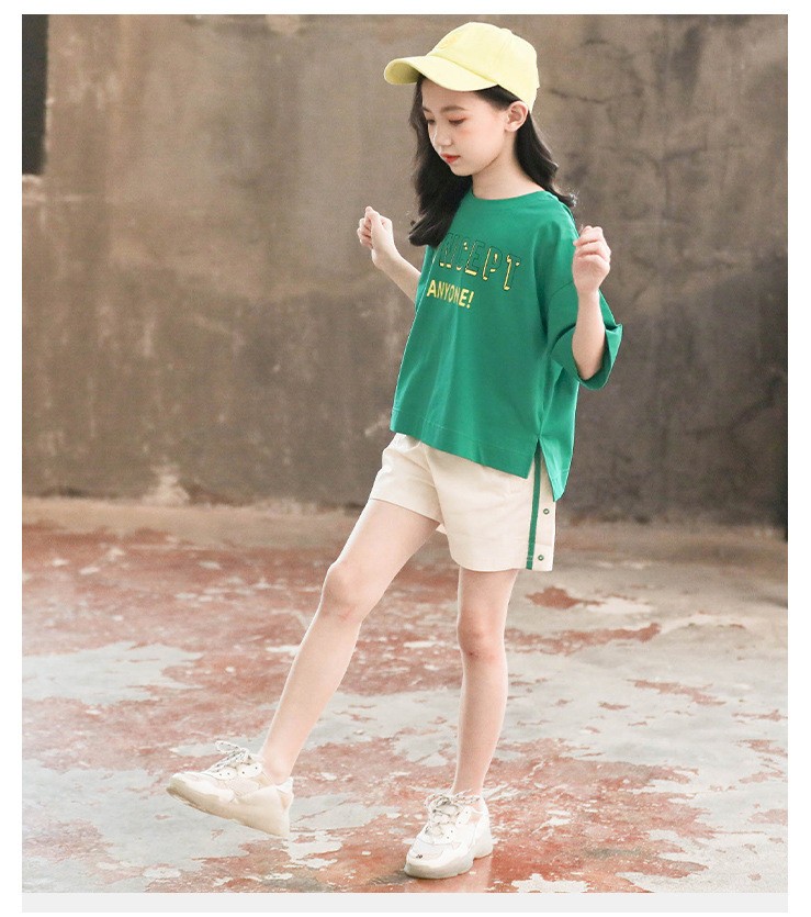 韓国子供服 セットアップ tシャツ+半ズボン カジュアル ナチュラル パンツ 夏 半袖 スポーツスーツ ゆったり リゾート 女の子 可愛い きれいめ  運動会 入学式