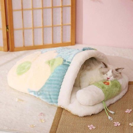 猫用寝袋 猫ベッド 冬用 封筒型 おしゃれ 猫ハウス 猫用マット 保温防寒 ぐっすり眠れる 猫寝床 猫通用 暖かい布団 居心地が良いペットハウス ふわふわ｜encount-st｜04