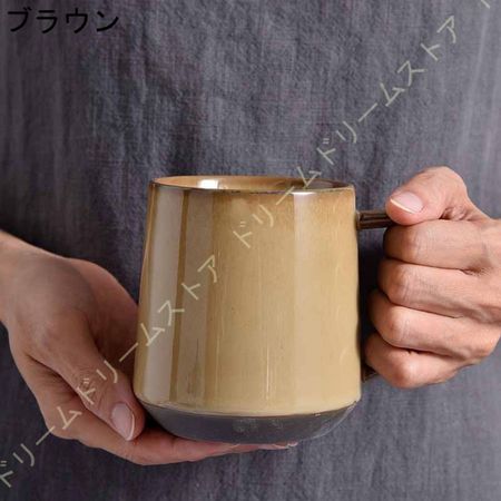 マグカップ 和風 マグ シンプル コーヒーカップ コップ 珈琲マグ カフェ風 レトロ 大容量 釉薬 陶器 新生活 誕生日 350ml 自宅用 コーヒー プレゼント 贈り物｜encount-st｜06