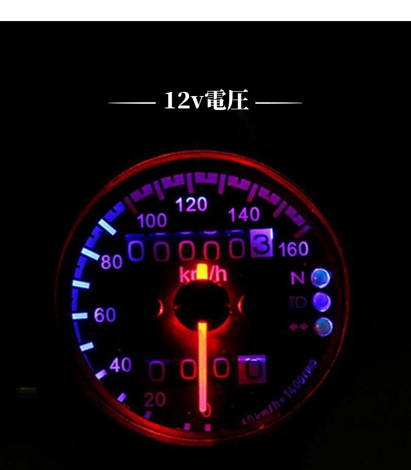新品 機械式 バイク ミニ スピードメーター 140km/h 65mm