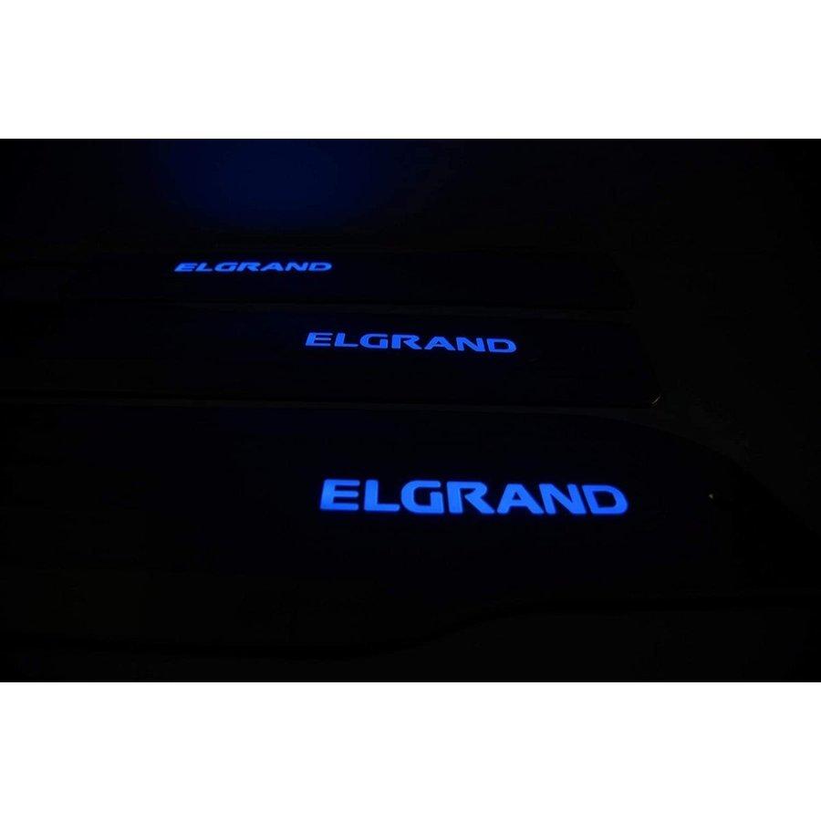 ELGRAND（エルグランド）E52系日産　 LEDドアスカッフプレート ステンレス製　白/青発光2色選択可能　高品質　4枚セット　保護ガード｜endlessjapan-store｜03
