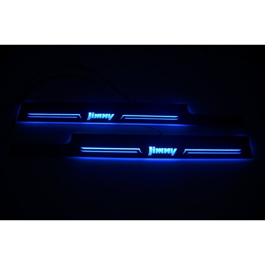 新型ジムニーJIMNY JB64W/JB74W 専用設計流れるLEDスカッフプレートホワイト/ブルー発光　2枚セット　アクリル製 スズキ カスタム 内装パーツ ！｜endlessjapan-store｜03