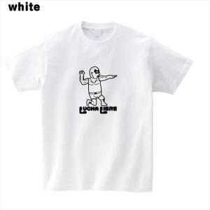 [S-XL/全2色] 水平チョップ風ポーズのルチャリブレプリントTシャツ おもしろ キャラクター プ...
