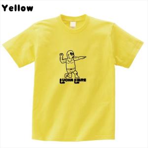 [S-XL/全2色] 水平チョップ風ポーズのルチャリブレプリントTシャツ おもしろ キャラクター プ...