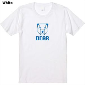 全3色 ポリゴン風熊の顔プリントTシャツ