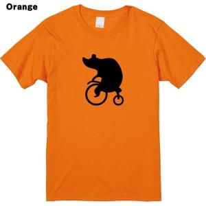全3色 自転車に乗る熊シルエットプリントTシャツ