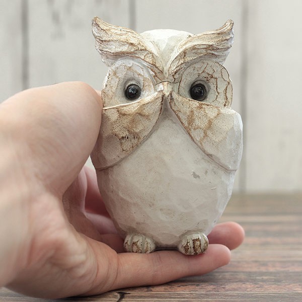 オーナメント アンティークアニマル オウル（ホワイト）D-WH（NG57
