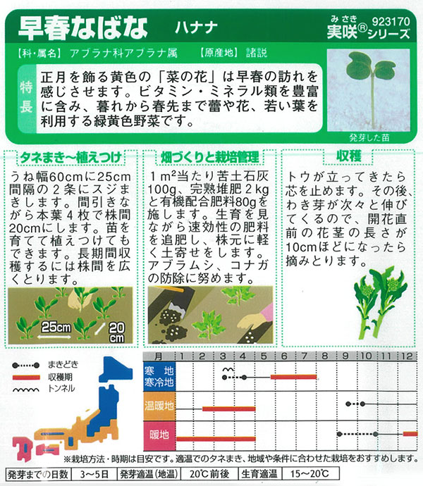 有効期限26年05月 ハナナ 早春なばな サカ...の詳細画像1