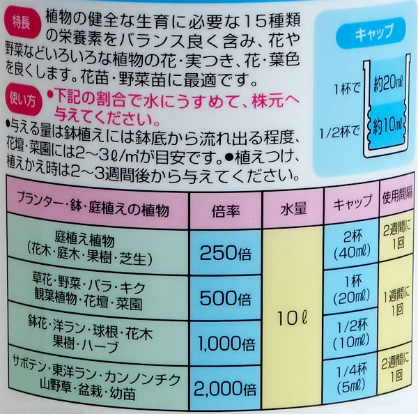 液肥 ハイポネックス原液 800ml(6-10-5)の詳細画像1
