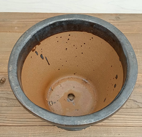 （わけあり特価）釉薬鉢：プロヴァンス直径36cm　アンスラサイト（黒）　ST319734｜engei｜03