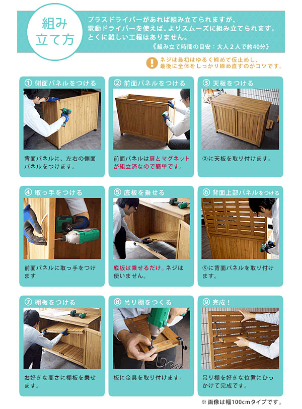 パネル付収納庫80 ブラウン（YB-202NW80） 送料無料の画像
