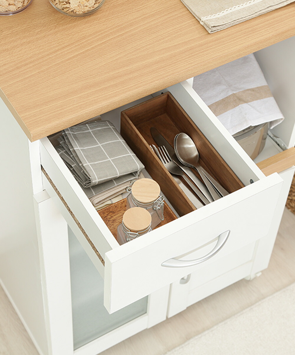 キッチンカウンター サージュ ホワイト 幅 60 cm 不二貿易 96818