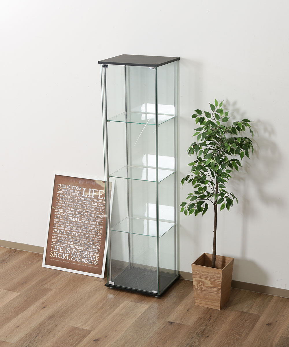 ガラス コレクションケース 4段 幅42.5cm 不二貿易 | ガラス