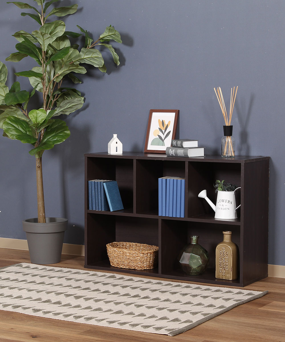 フリーボックス カラーボックス 2列 ダークブラウン FBC960 96192 不二