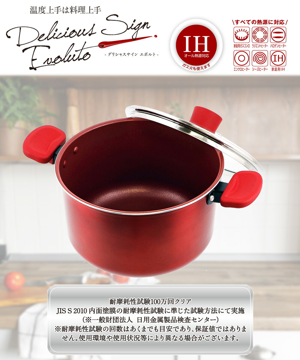 デリシャスサインエボルト IH シチューポット 22cm NM-114 ふっ素 
