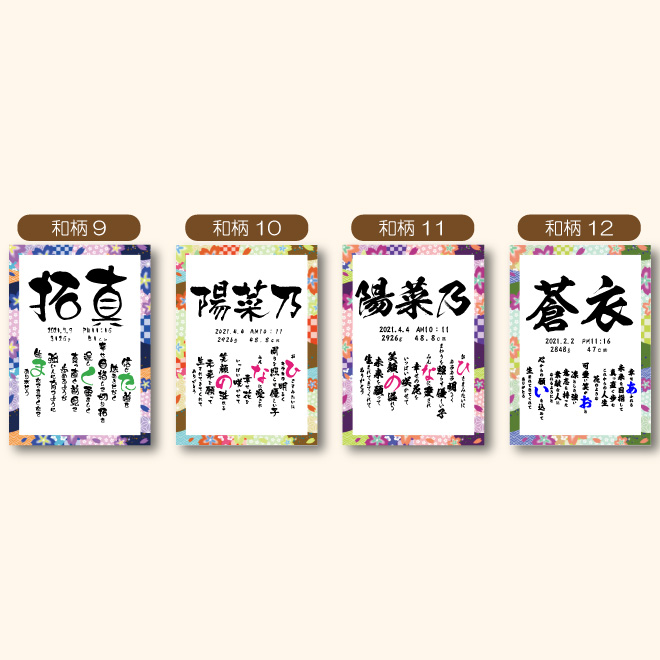 命名書 名入れ アクリル ポエム 命名紙 印刷代筆 出産祝い ギフト