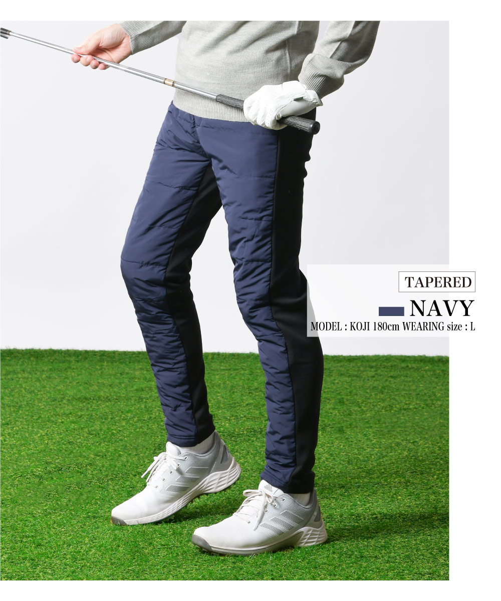 ゴルフパンツ 中綿 パンツ メンズ ジョガー テーパード 防寒 防風