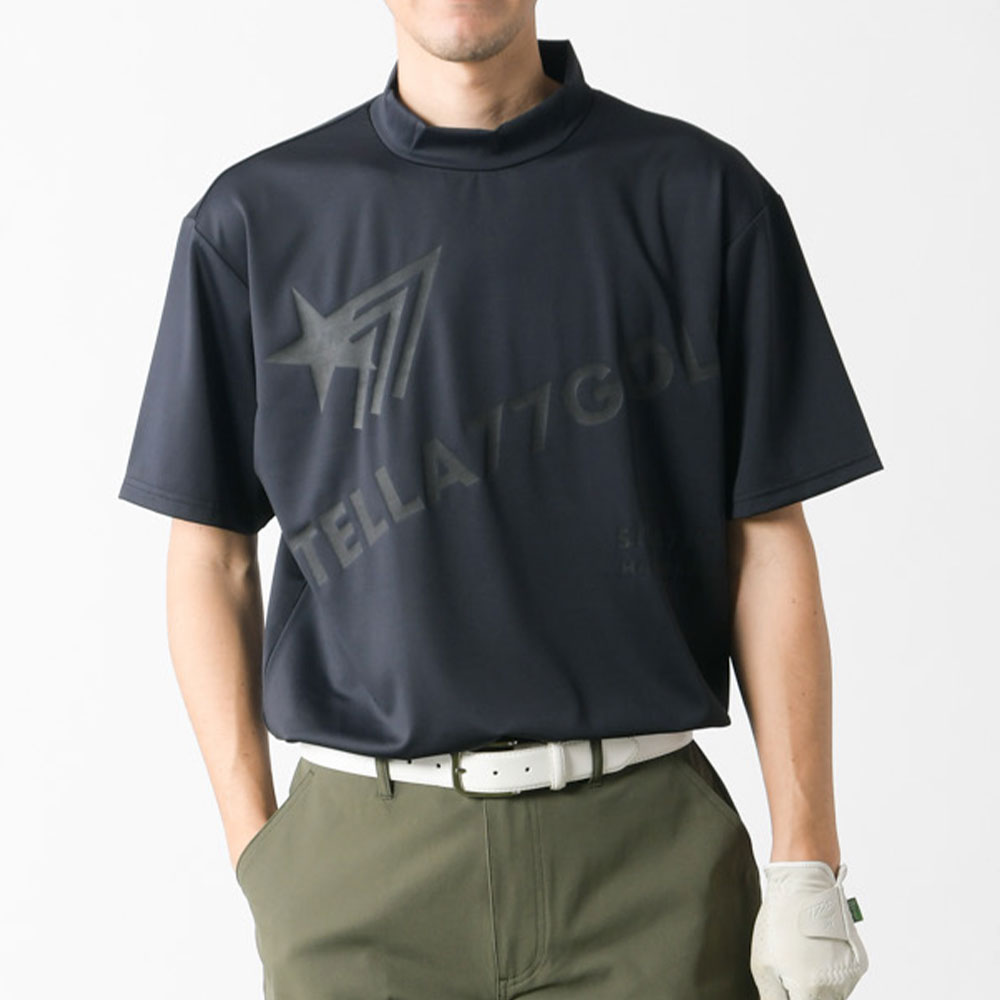 半袖　モックネック　ハイネック　サイズL ブラック　ゴルフウェア　春夏　新品 特別セール10％OFF！】AC-TEX tシャツ ゴルフウエア ハイネック 半袖