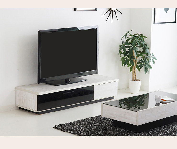 テレビ台 テレビボード 幅150cm 日本製 ブラックガラス 木目 高級感