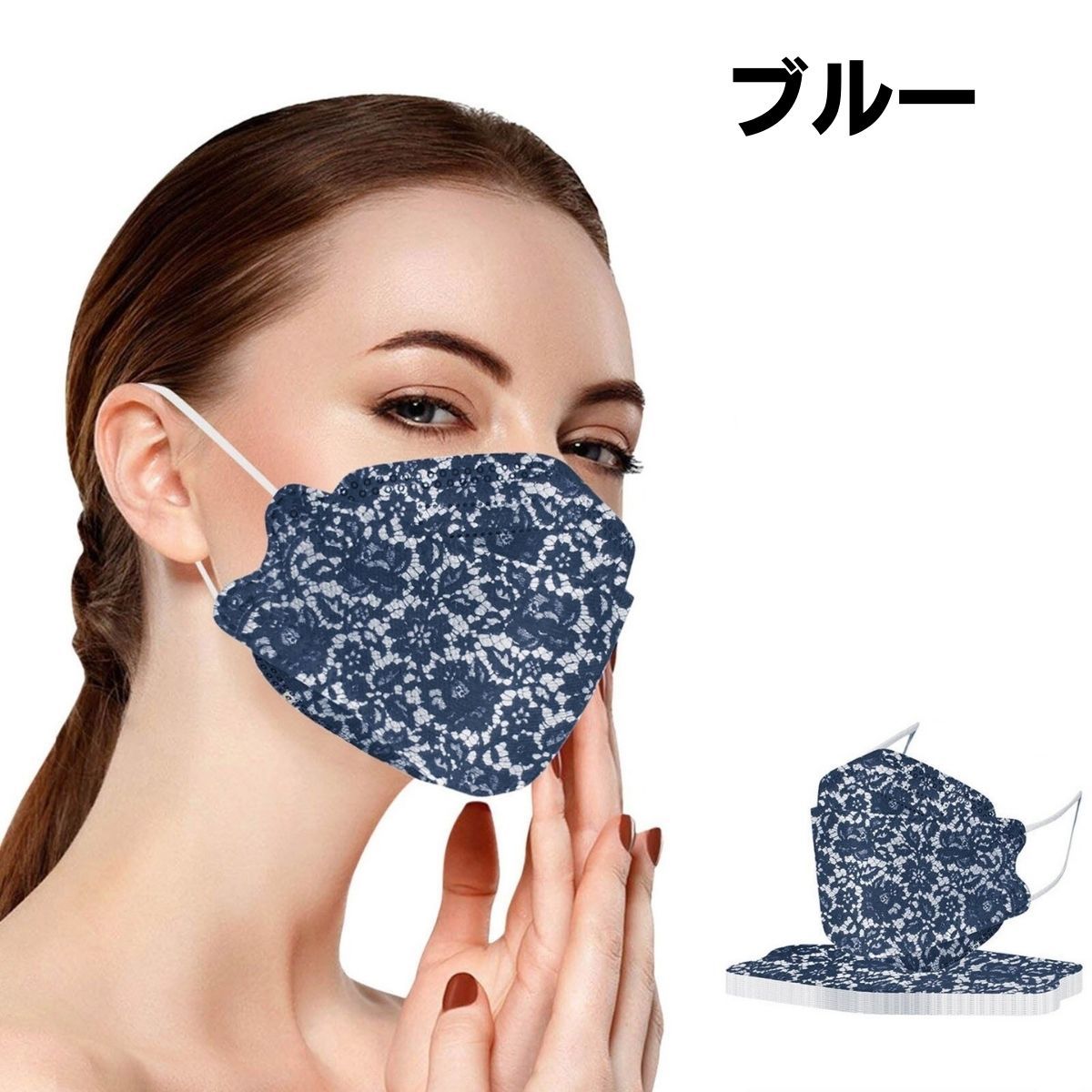 マスク KF94 不織布 レースマスク 10枚入り 花柄 柳葉型 4層構造 3D 立体 使い捨て 韓国マスク 小顔に見える｜enjoy-shopping｜03