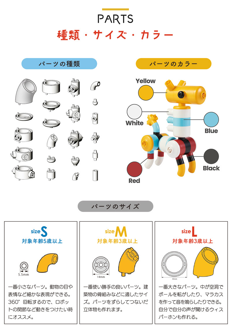 ブロック 知育玩具 チューブロック クリエーターセット SML390 誕生日