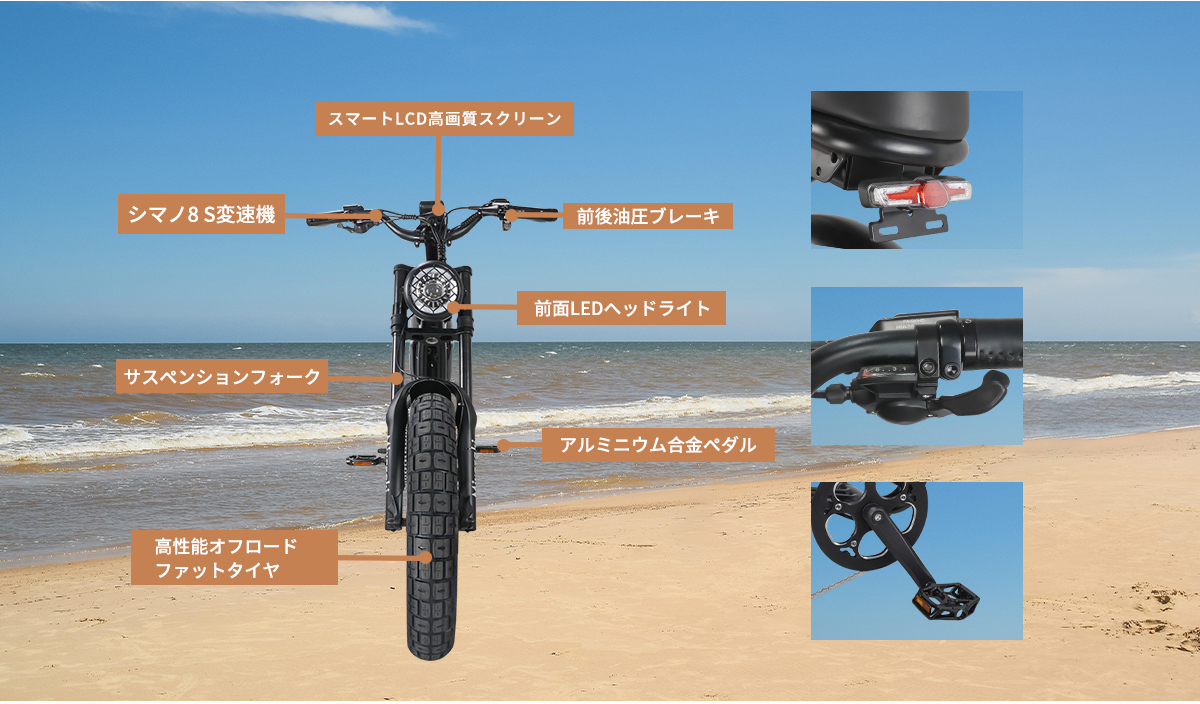 送料無料 E-bike Miyazaki S63 ファットバイク 電動アシスト自転車