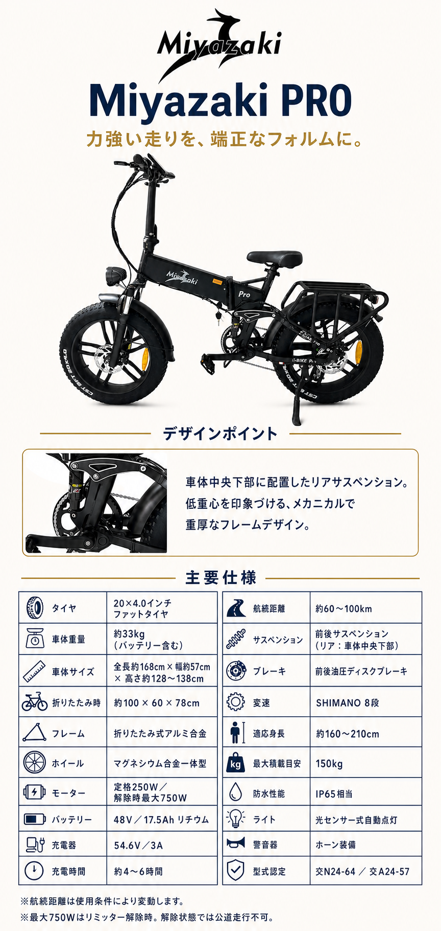 型式認定取得品】Miyazaki Pro ファットバイク 電動アシスト自転車
